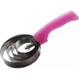 Étrille métallique ronde HIPPOTONIC fluo pailleté