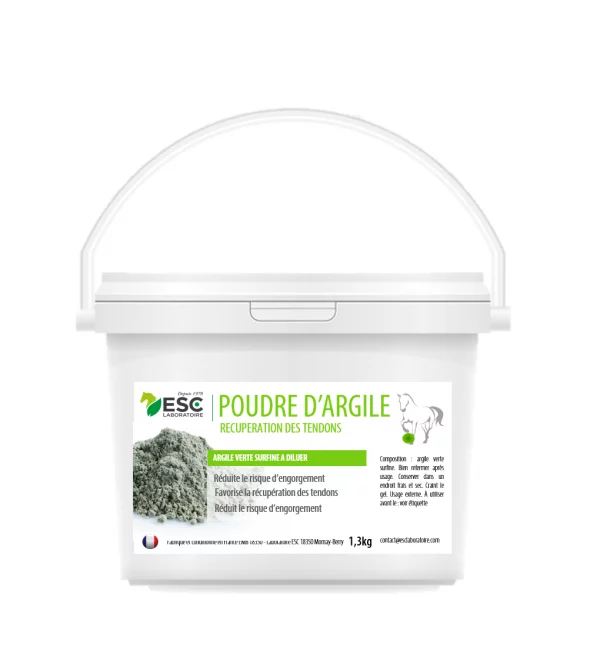 Argile Verte Chevaux – Format poudre – A reconstituer – Récupération tendons cheval ESC